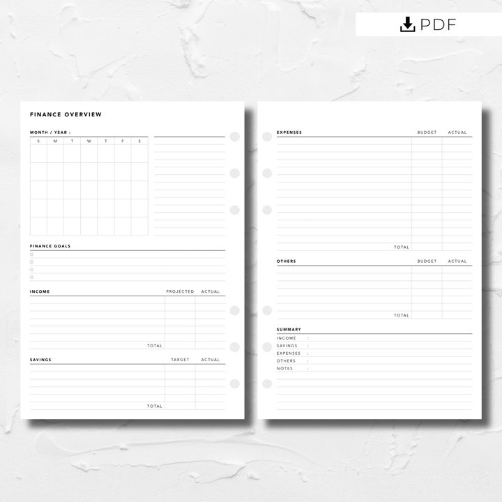 the printable planner is shown on top of a white background with space for text