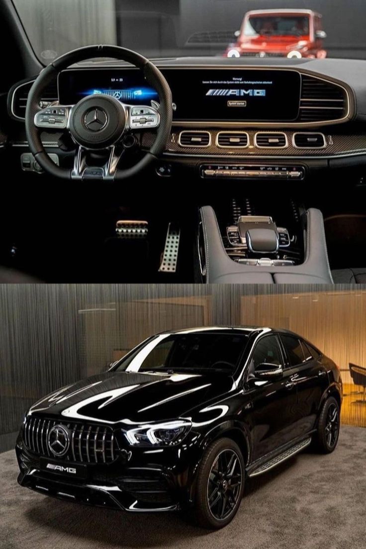 the inside and outside of a mercedes car