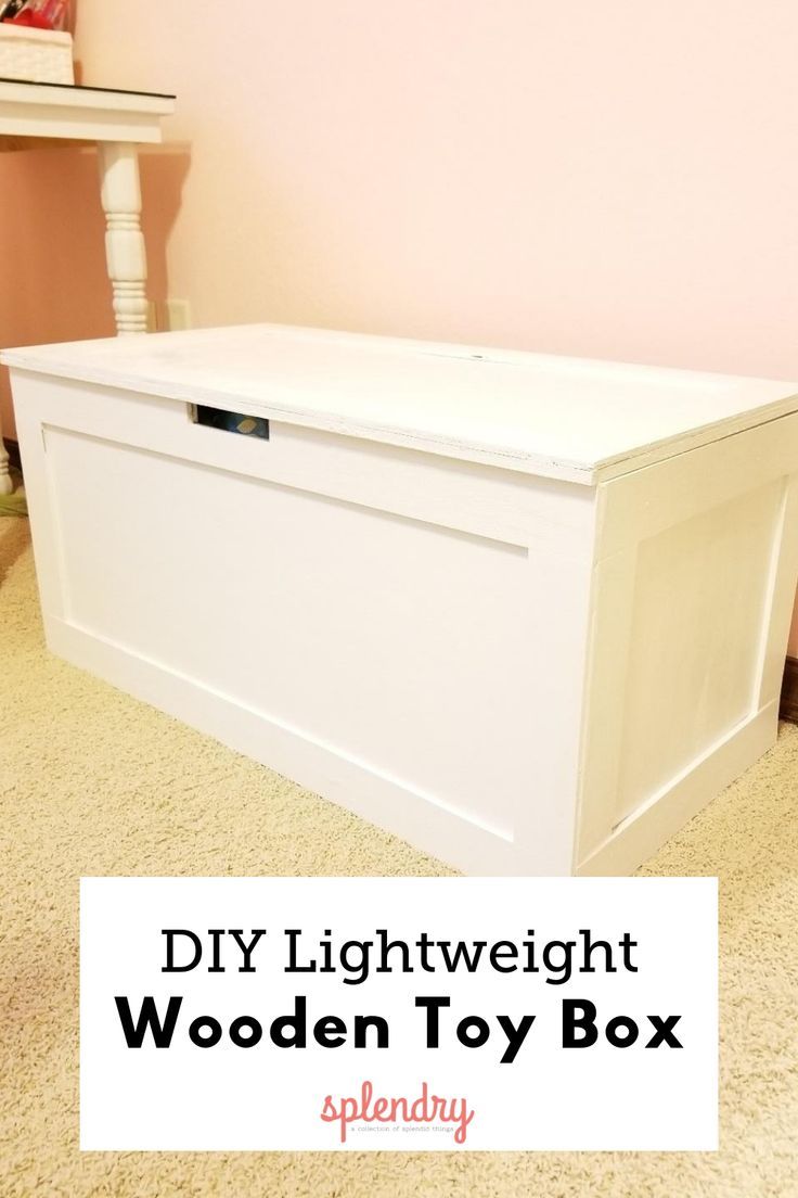 the diy light weight wooden toy box is open