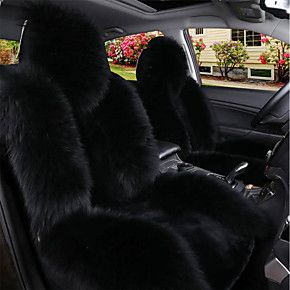 the interior of a car is decorated with black fur