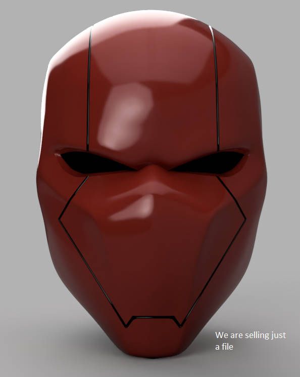 an image of a red mask with black eyes