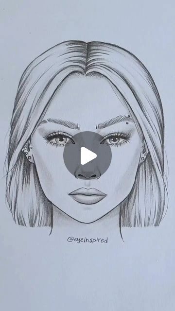 a drawing of a woman's face is shown