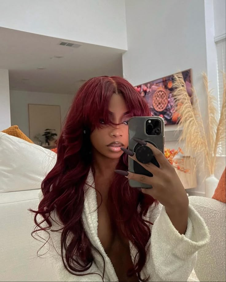 Black Women Red Hair, 21st Birthday Hairstyles, Ig Model, Pretty Hair Color, Front Lace Wigs Human Hair, Baddie Hairstyles, Black Girls Hairstyles, Aesthetic Hair, Weave Hairstyles