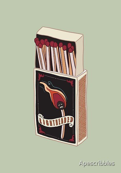 an illustration of matches in a matchbox with the words, happy birthday on it