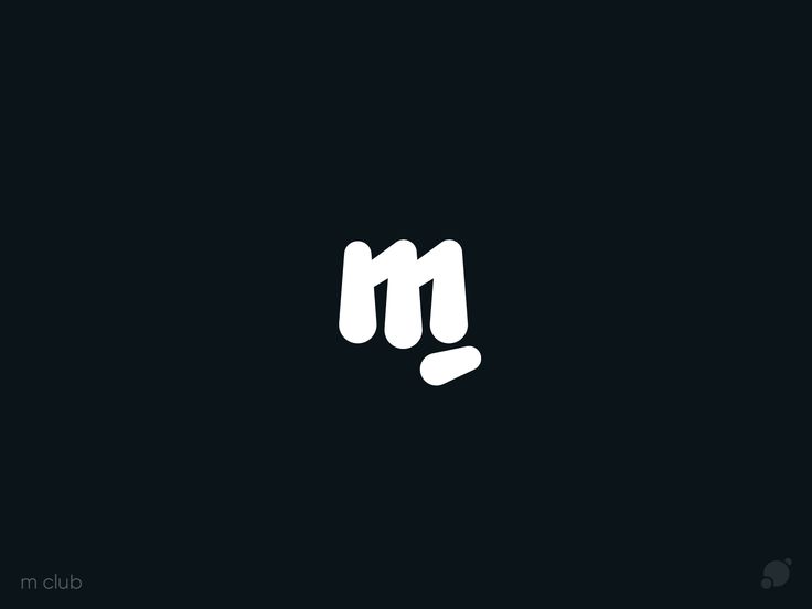 the letter m is written in white on a black background