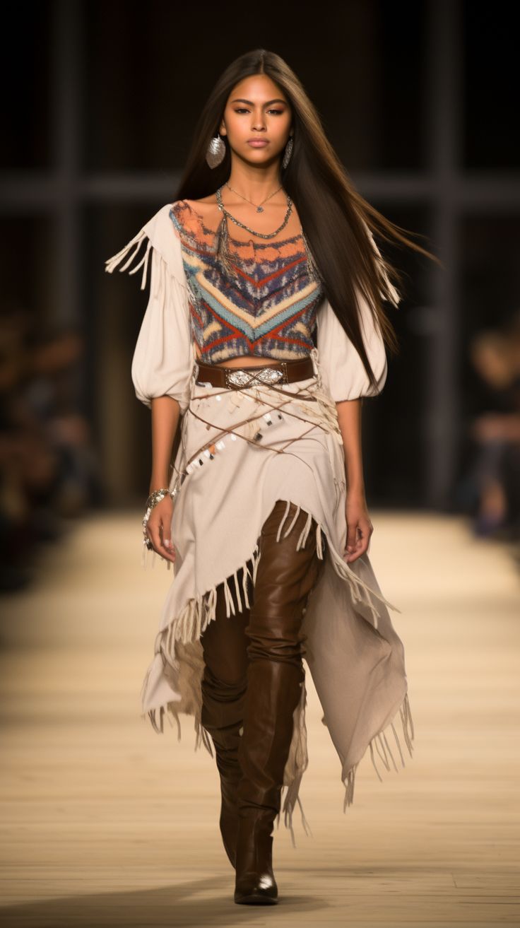 Native American Clothes Women, Native American Inspired Outfits, Indigenous Clothing Fashion, Native American Womens Clothing, Indigenous Outfit Ideas, Indigenous Fashion Native Americans, Aztec Inspired Fashion, Native American Clothing Traditional, Modern Native American Fashion