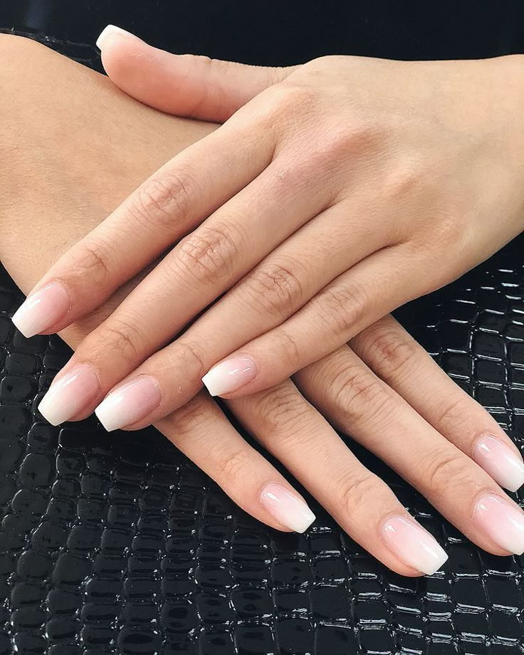 French Fade Nails, Pink White Nails, Faded Nails, Pink Ombre Nails, Nagel Tips, Gel Top Coat, Her Nails, Bride Nails, Neutral Nails