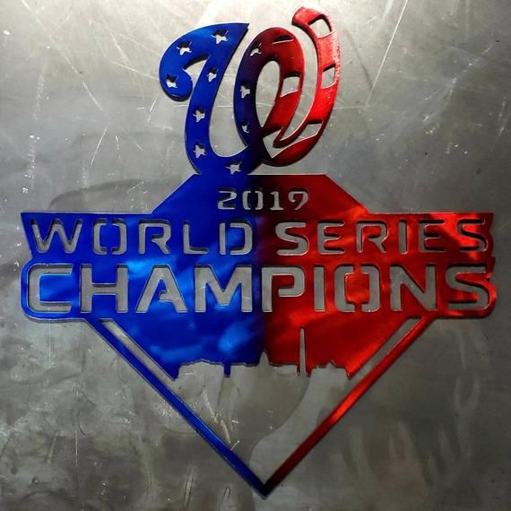 the logo for the 2009 world series is shown in red, white and blue colors