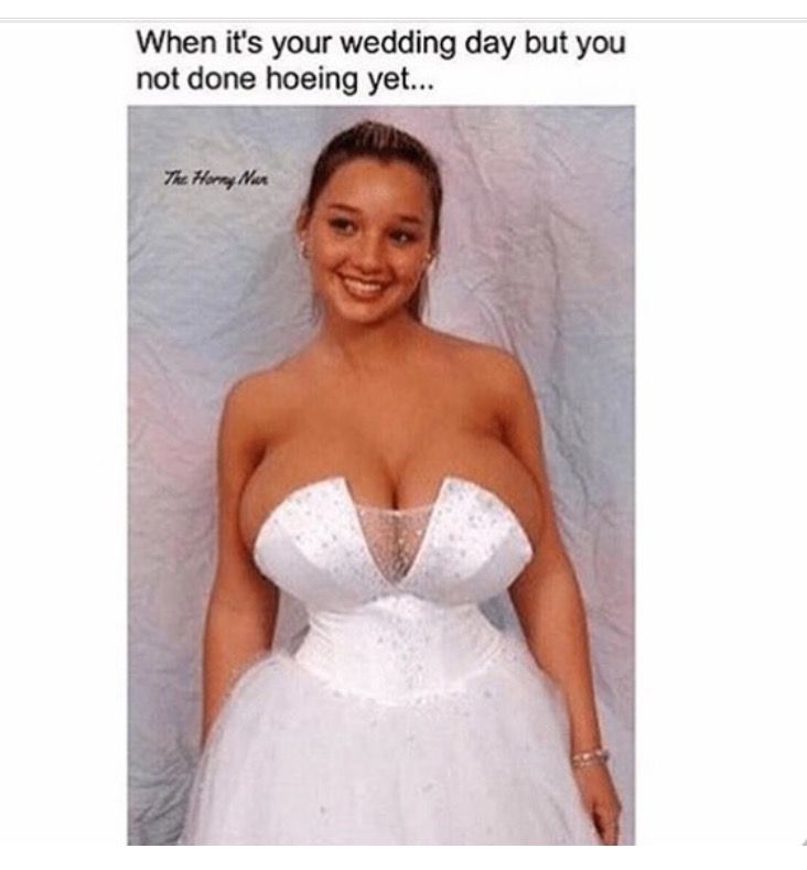 a woman in a white wedding dress is smiling at the camera and has her hand on her hips