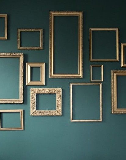 there are many different frames on the wall