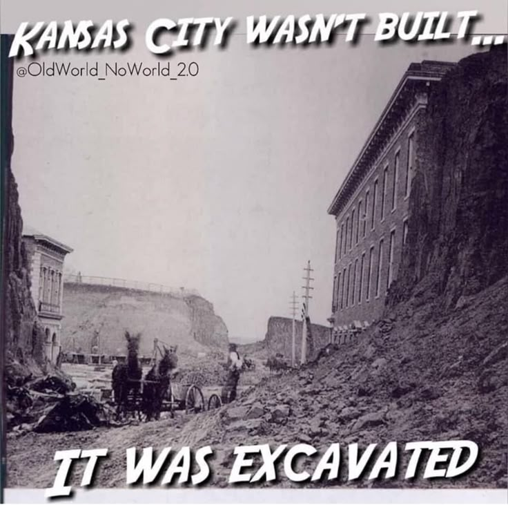 an old black and white photo with the words kansas city wantt built it was excaved