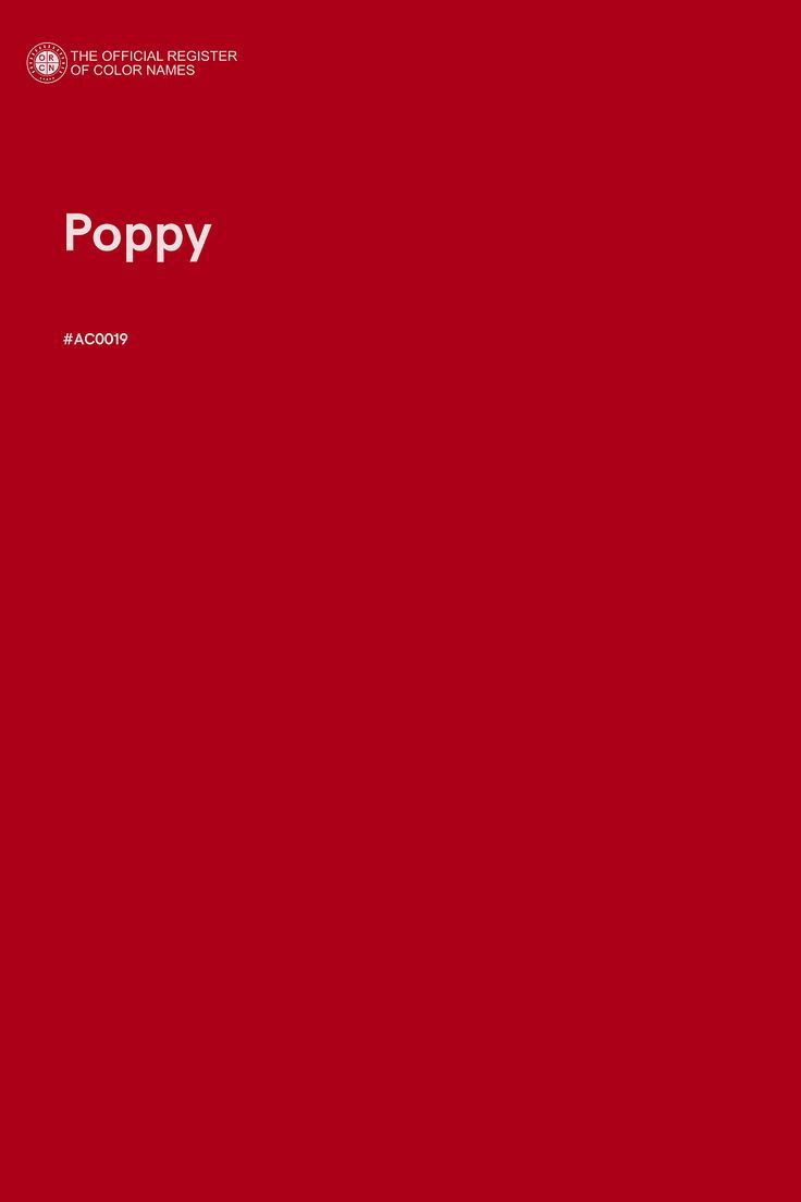 a red cover with the words poppy on it