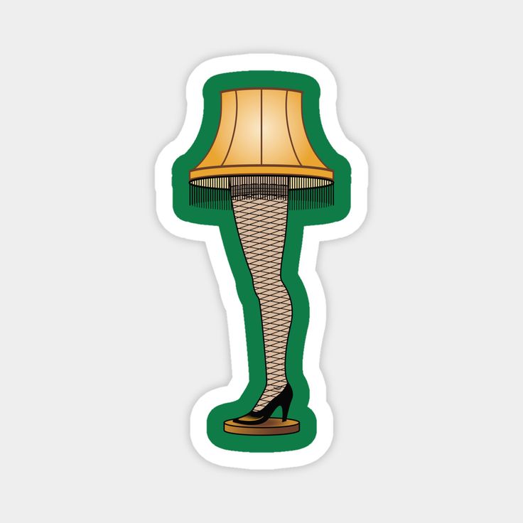 a sticker with a lamp in the shape of a woman's legs