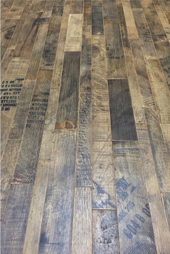 the floor is made out of wood and has many different types of markings on it