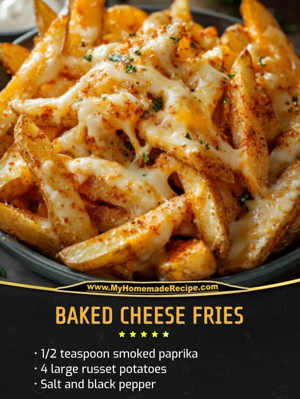 baked cheese fries with parmesan on the side