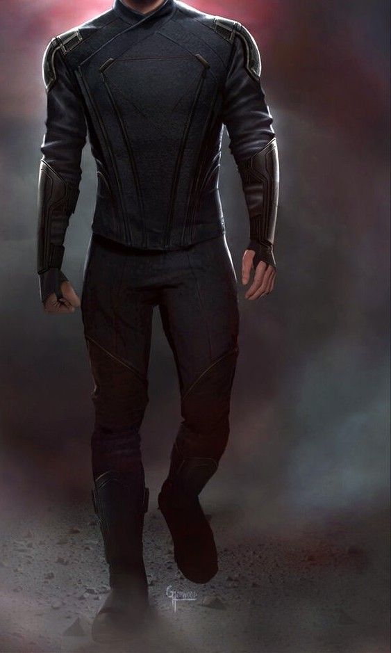 an artist's rendering of captain america the winter soldier in his black suit and helmet