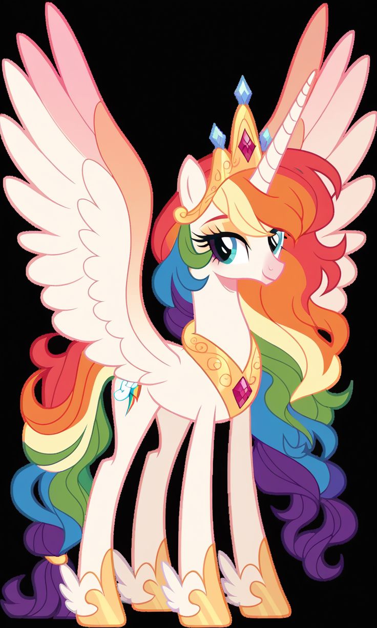 an image of a rainbow pony with wings