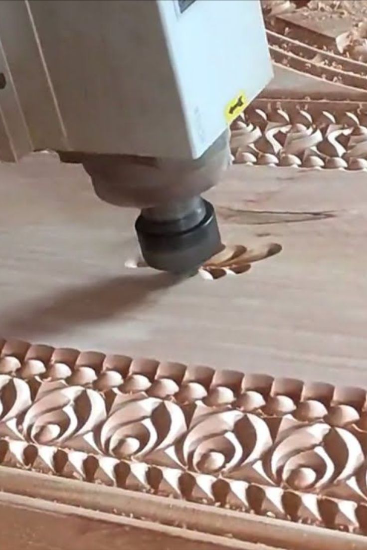 the machine is working on the wooden floor