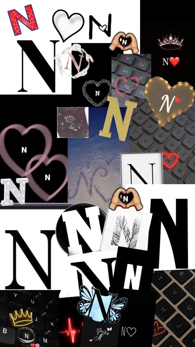 many different types of letters and numbers are arranged in this collage, including the letter n