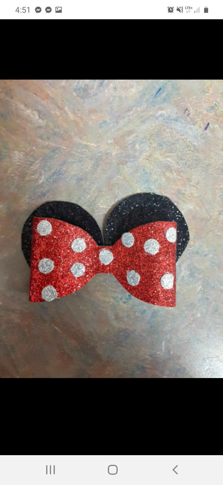 Faux leather!! $3 each! Minnie Mouse Bow, Festival Bra, Hair Bows, Minnie Mouse, Faux Leather, Festival, Leather