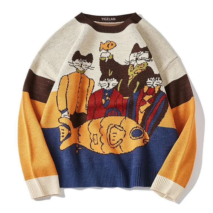 size: M, Color: Color Top Streetwear Brands, Retro Mode, Embroidered Sweater, 로고 디자인, Mode Inspiration, Street Style Outfit, Jumper Sweater, Online Shopping Clothes, Aesthetic Clothes