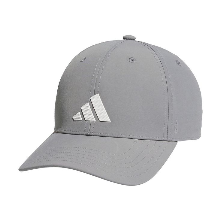 the adidas hat is grey and white