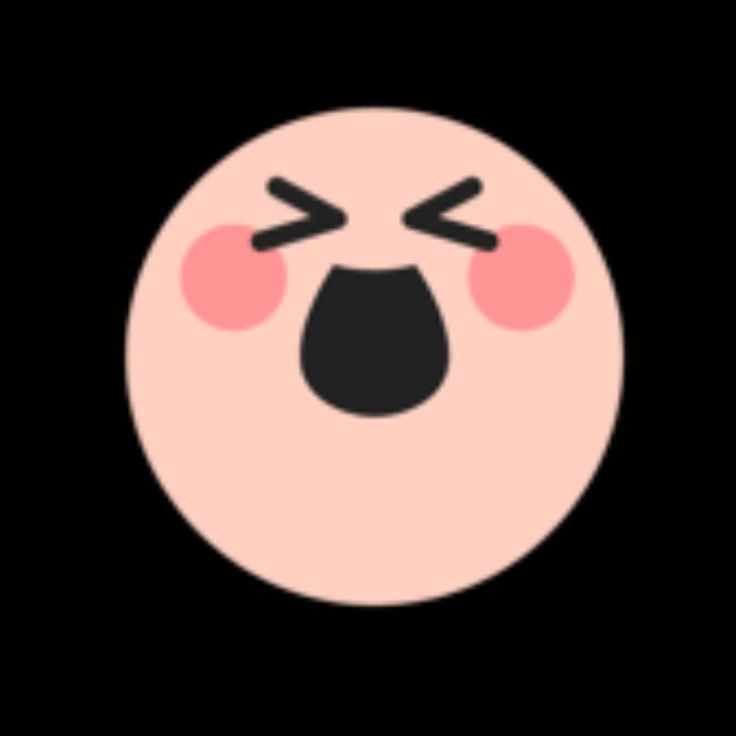 a black and pink circle with an angry face