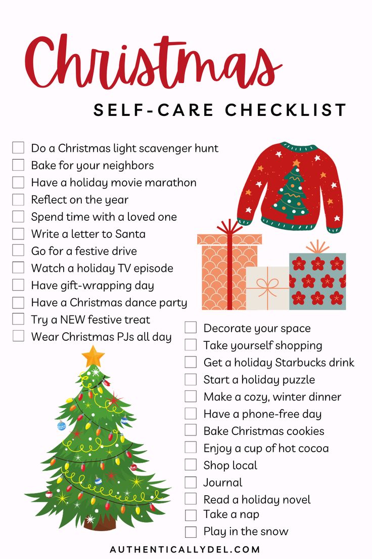 Christmas self-care ideas December Self Care Ideas, 25 Christmas Activities, Christmas Self Care Ideas, 30 Days Of Christmas Activities, Activity Days Christmas Ideas, Holiday Self-care, Things To Do On Christmas Day, December Self Care, 25 Days Of Christmas Crafts