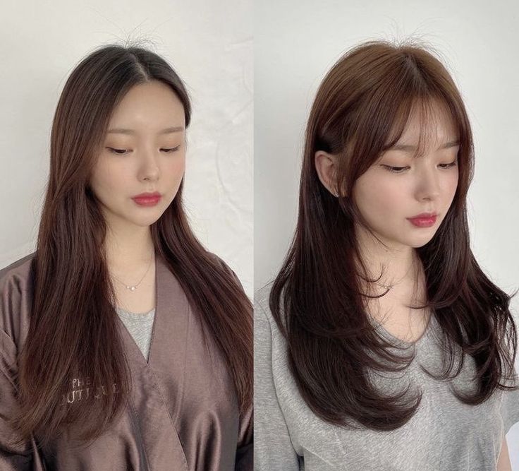 Medium Hair Hairstyles, Korean Long Hair, Korean Hairstyles, Korean Hair Color, Hair Inspiration Long, Layered Haircuts For Medium Hair, Bangs With Medium Hair, Hairstyles For Layered Hair, Pretty Hair Color