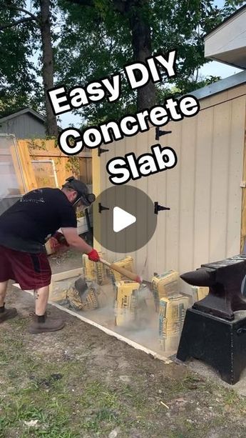 a man is working on an outdoor bbq