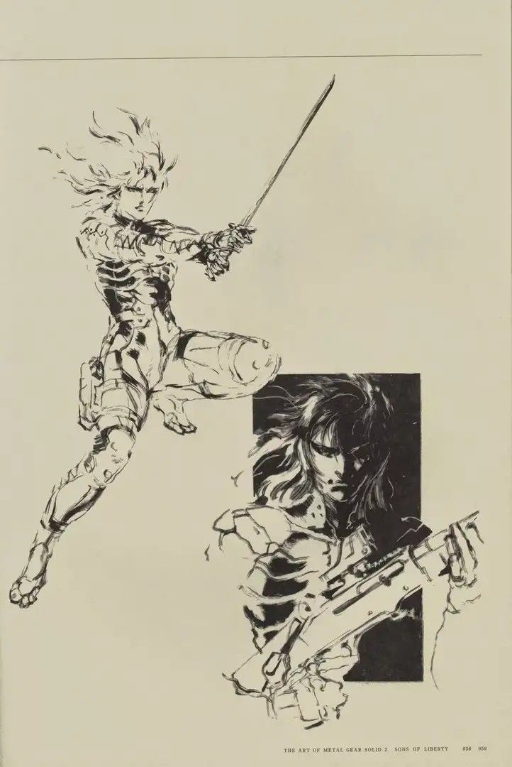 Raiden Concept Art, Mgs Concept, Mgs4 Raiden, Solidus Snake, Yoji Shinkawa, Raiden Metal Gear, Concept Art Books, Sons Of Liberty, Metal Gear Series