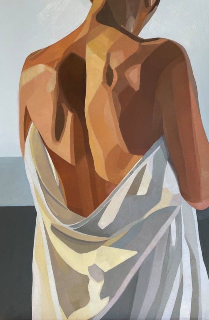 a painting of a woman wrapped in a towel