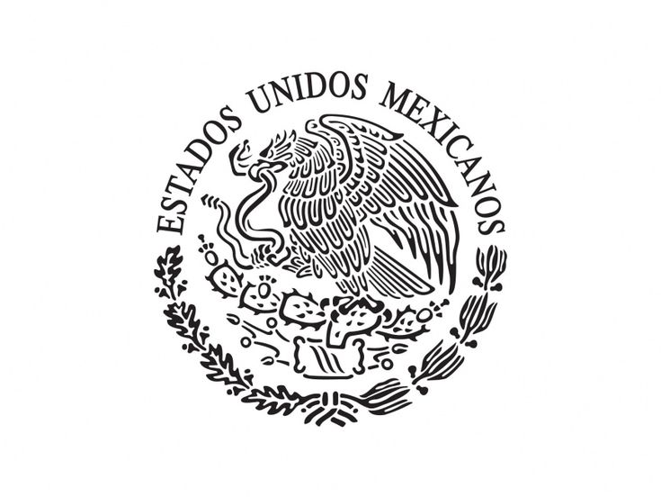 the mexican flag is shown in this black and white photo, with an eagle on it