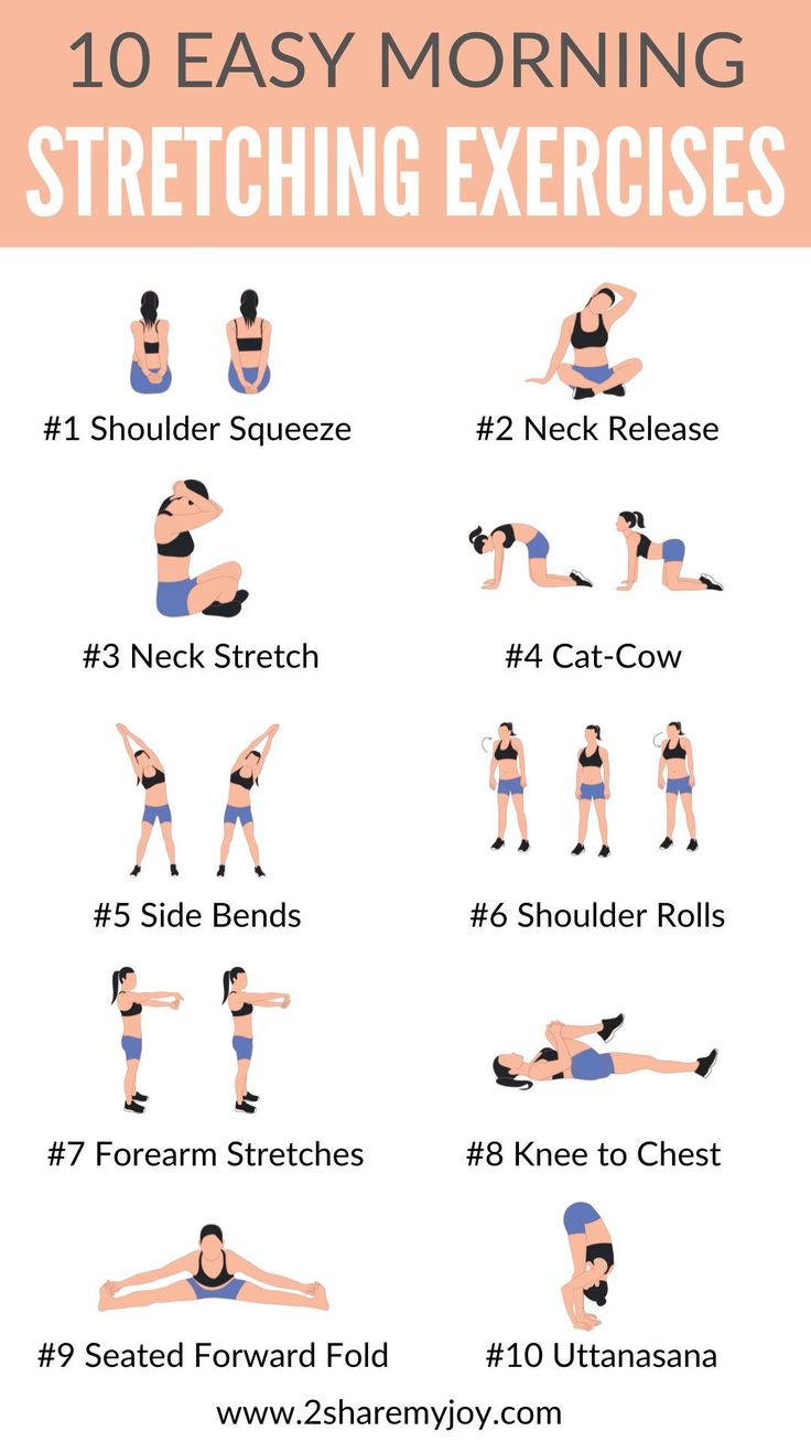 a poster showing how to do an easy morning stretching exercise for back and chest muscles