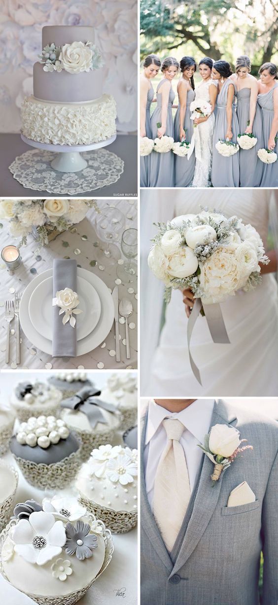 wedding color scheme with white and gray colors