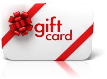 a gift card with a red bow on it