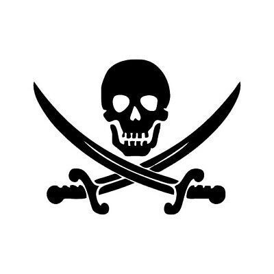 a pirate skull and two crossed swords