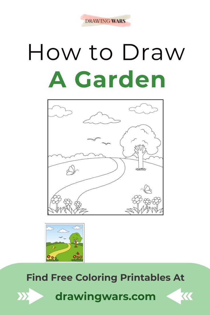 the book how to draw a garden with pictures on it and text that reads, how to