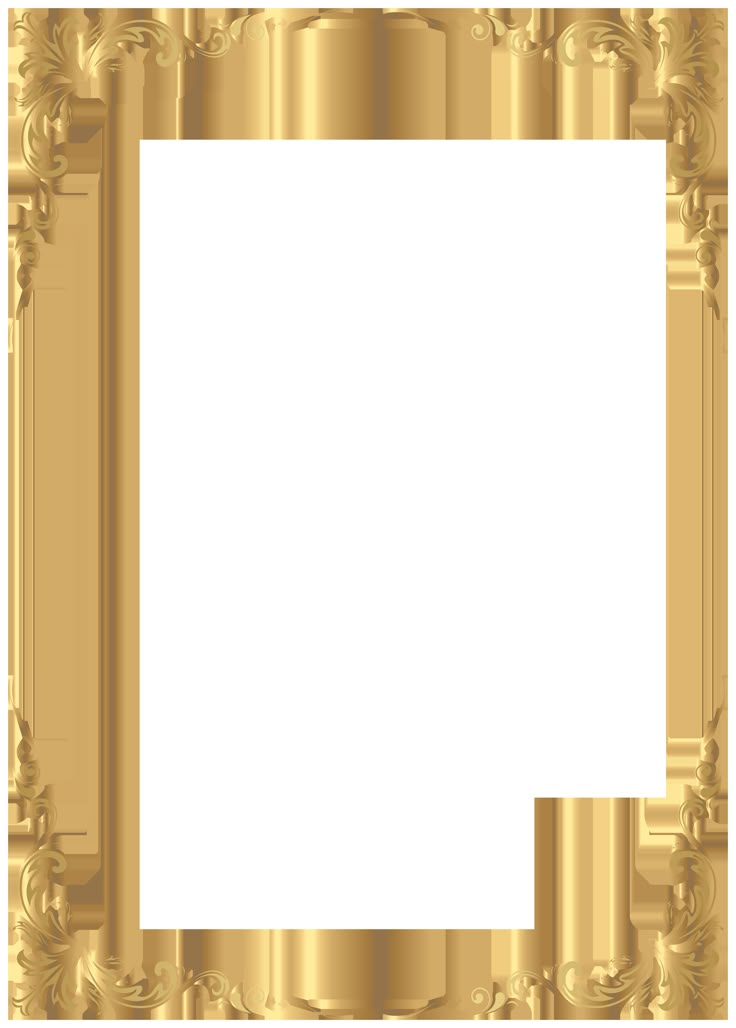 an ornate gold frame with scrolls and leaves on the edges is shown in this image