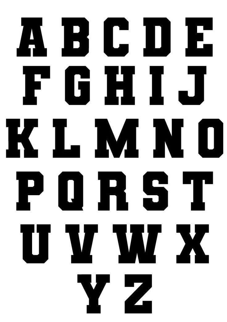 the alphabet is black and white with letters in each letter, which have been changed to be