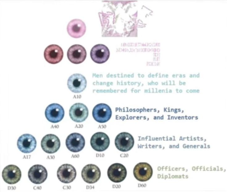 Eye Colour Chart, Eye Color Chart, Eye Chart, Colour Chart, Purple Iris, Color Collection, Colour Images, Skin Color, Color Chart