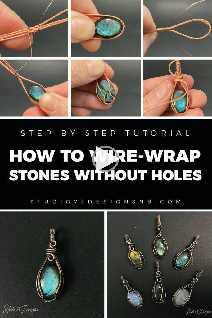 how to wire - wrap stone pendants without holes with step by step instructions for beginners