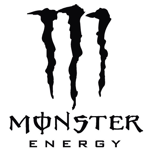 the monster energy logo is shown in green