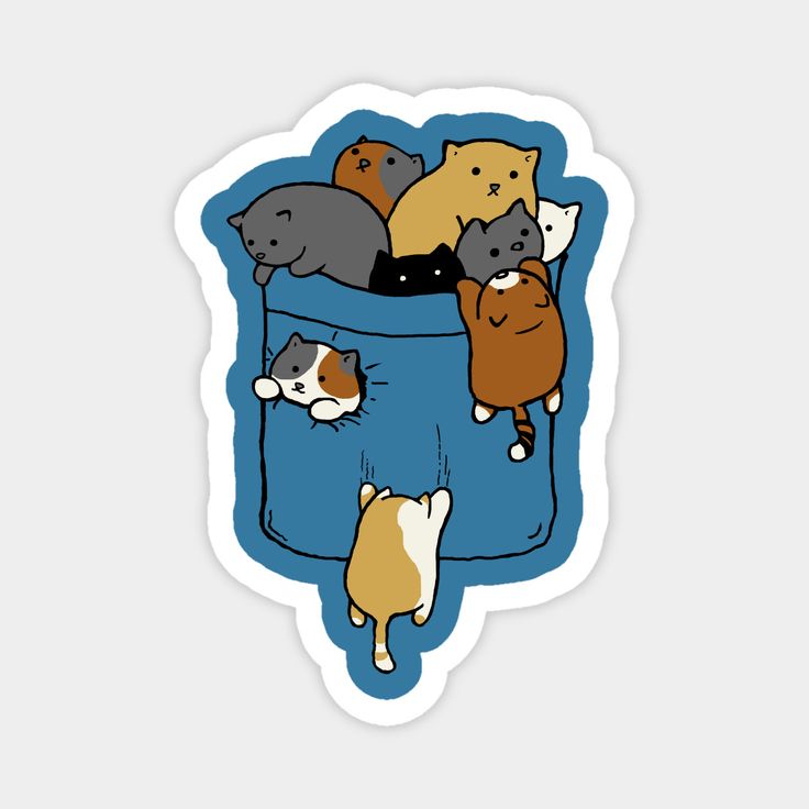 a group of cats sitting in a trash can