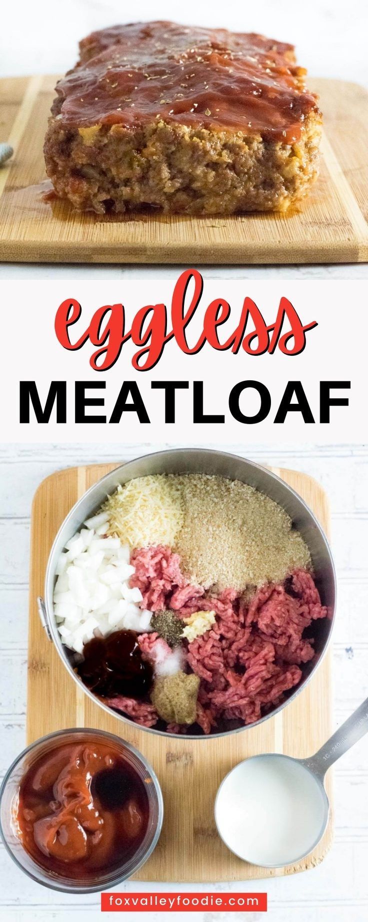 an eggless meatloaf recipe is shown in this image