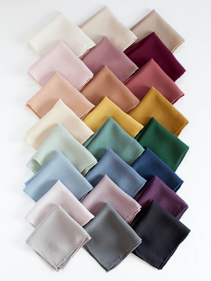 Tono + co Silk Hankies in our 24 signature colors. Lovingly hand-dyed in Santa Ana, California and perfect for everyday use. Check out our website for more color, styling, and lookbook inspiration. Hijab Shop, Scarf Photography, Hijab Colors, Color Knowledge, Hijab Designs, Fabric Photography, Mode Turban, Color Combinations For Clothes, Motifs Perler