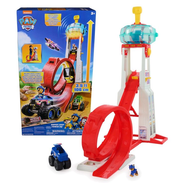 a toy set with cars and an object in front of it