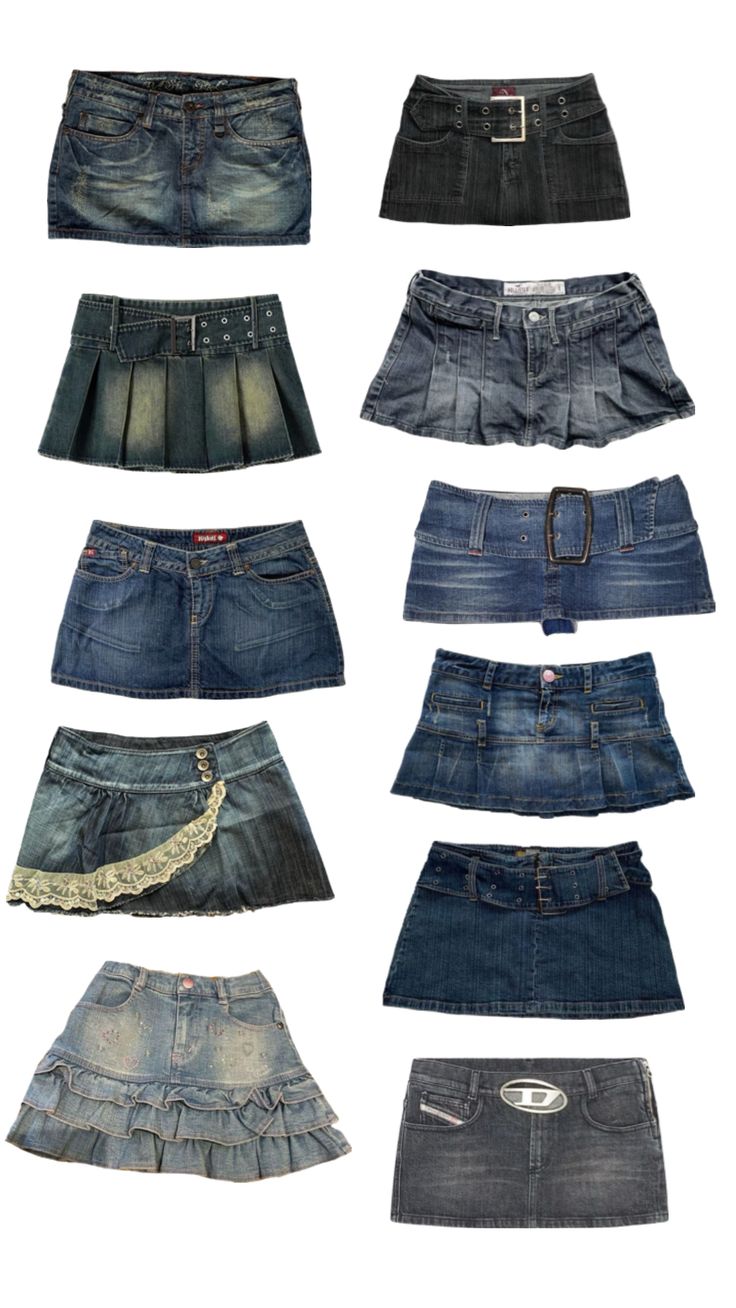 Mini Denim Skirt Outfit, Y2k Mini Skirt Outfit, Denim Mini Skirts, Y2k Mini Skirt, Y2k Denim, Miniskirt Outfits, 2000s Fashion Outfits, Gorgeous Clothes, Swaggy Outfits