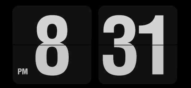 the time clock is displayed in black and white