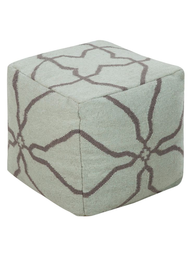 a square ottoman with an intricate pattern on it